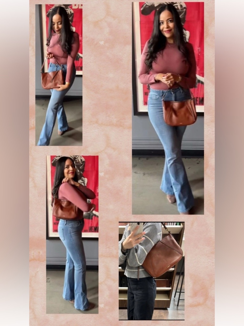 Fossil Skylar Leather Crossbody Purse Brandy Brown Bag Womens NWT Classic Boho - Picture 17 of 17